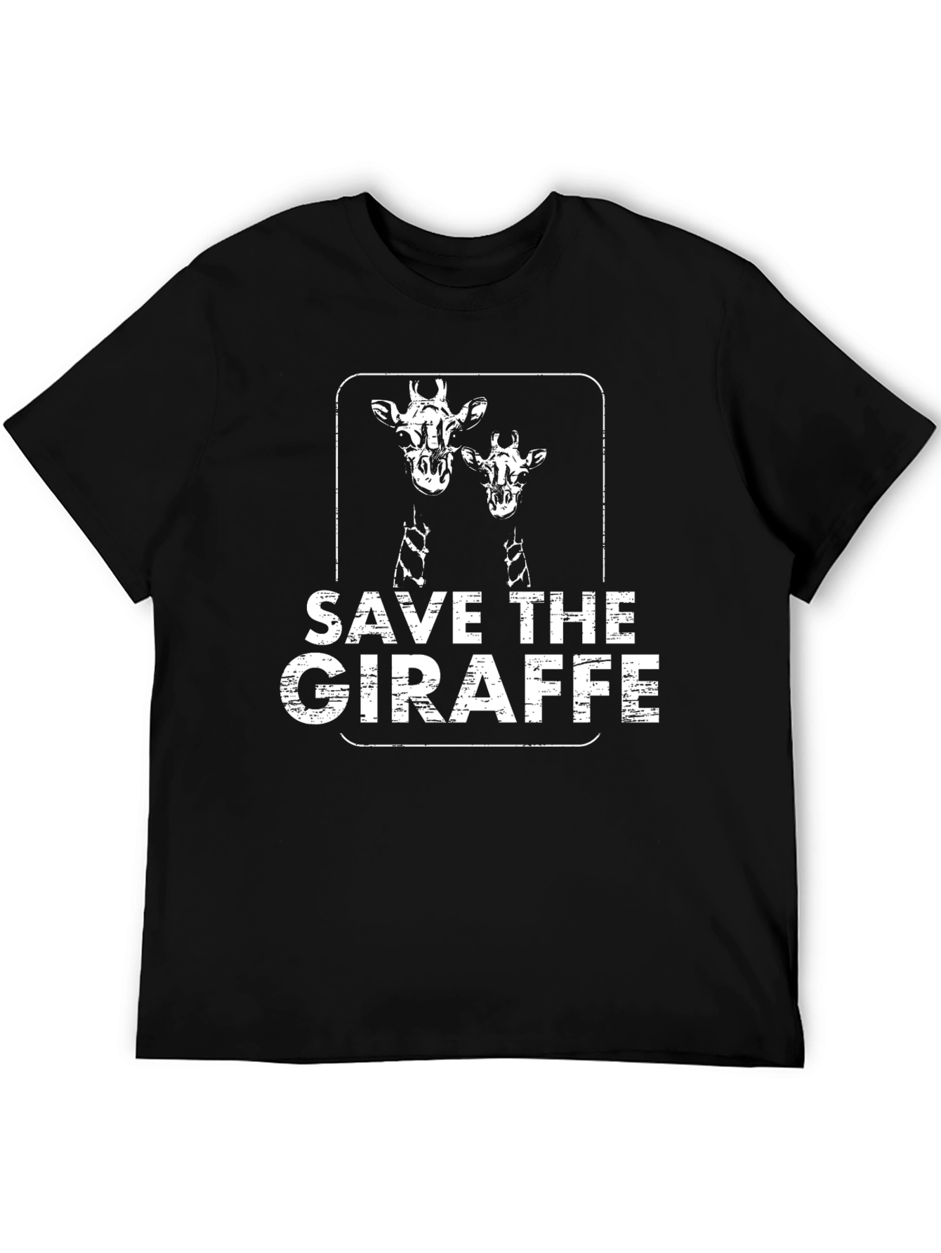 Save the Giraffe T-Shirt - Black Cotton Graphic Tee