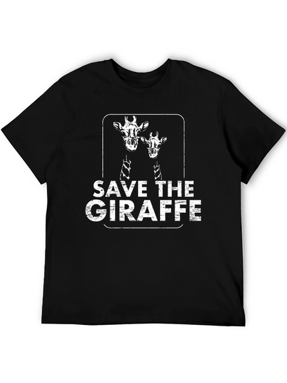 Save the Giraffe T-Shirt - Black Cotton Graphic Tee