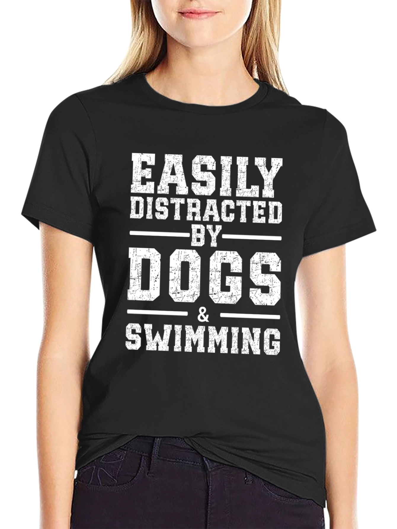 Easily Distracted by Dogs & Swimming Graphic Tee