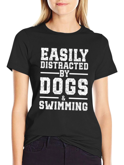 Easily Distracted by Dogs & Swimming Graphic Tee