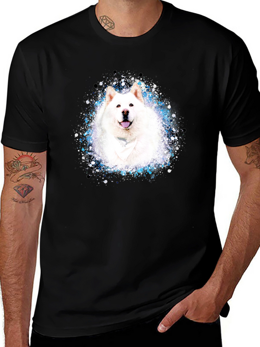 Samoyed Dog T-Shirt - Unique Splatter Design