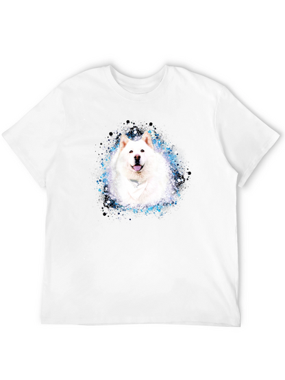 Samoyed Dog T-Shirt - Unique Splatter Design