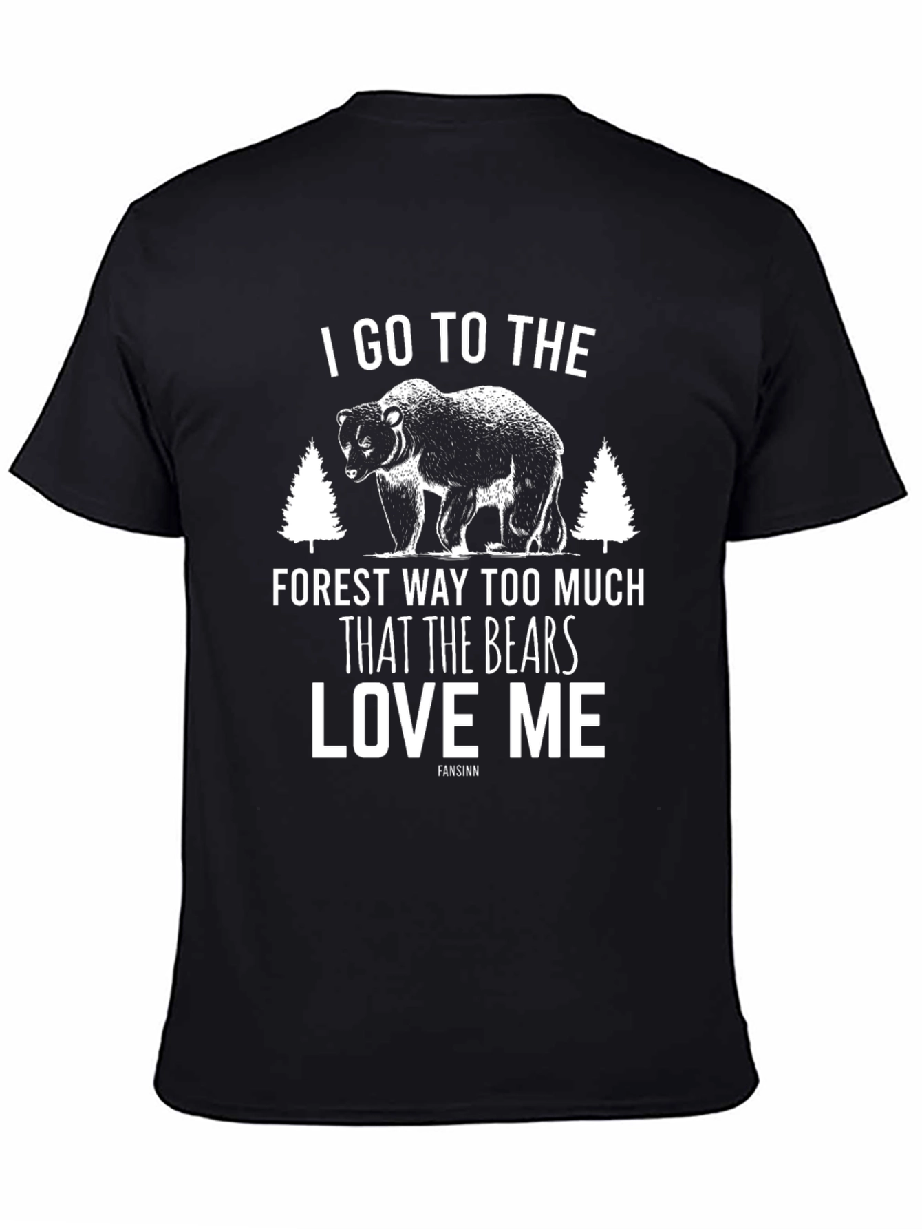 Mens Black Bear Graphic Tee - Forest Lover