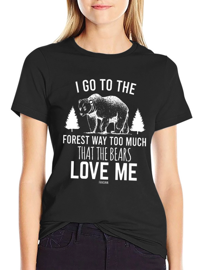 Mens Black Bear Graphic Tee - Forest Lover
