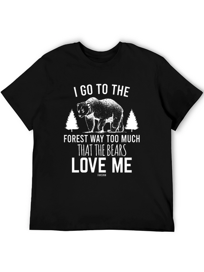 Mens Black Bear Graphic Tee - Forest Lover