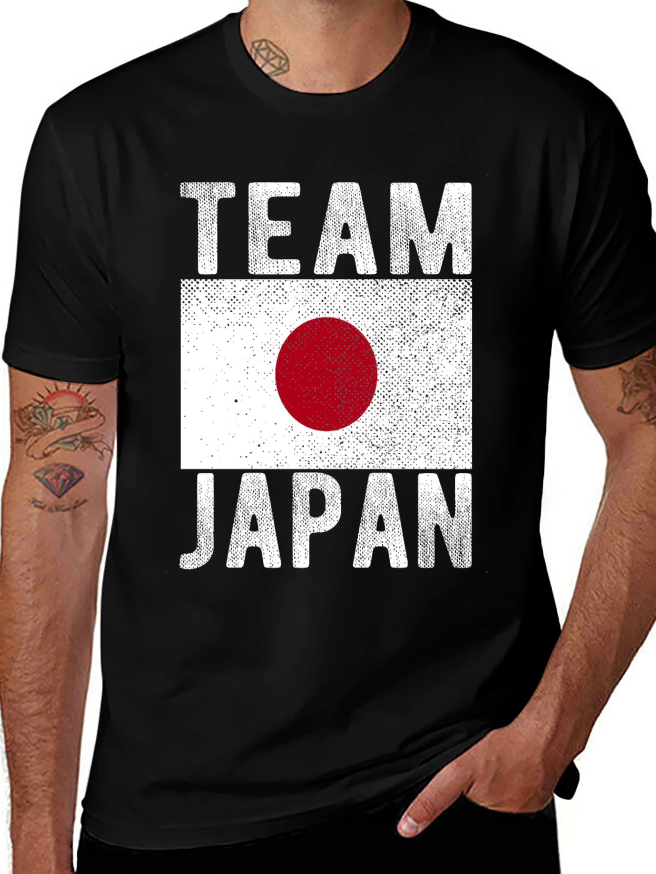 Team Japan T-Shirt - Distressed Flag Design