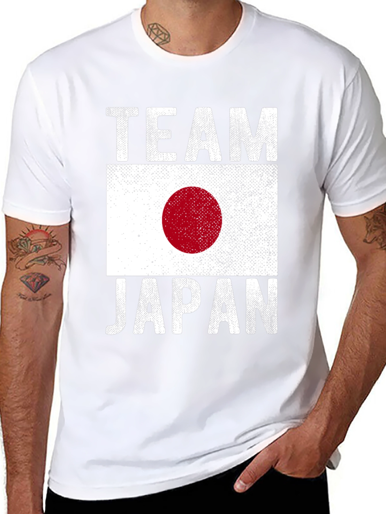 Team Japan T-Shirt - Distressed Flag Design