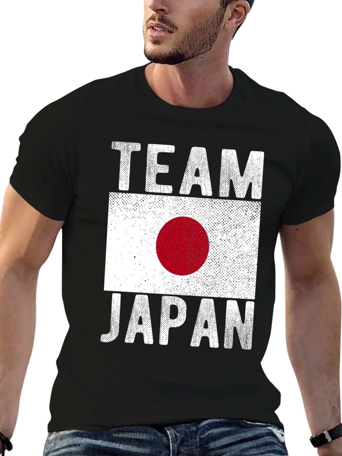 Team Japan T-Shirt - Distressed Flag Design