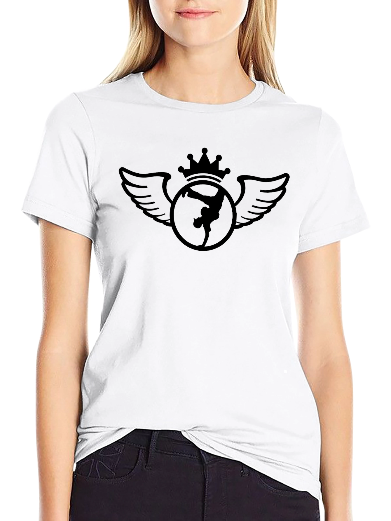 Crown Winged Dancer Black Graphic Tee