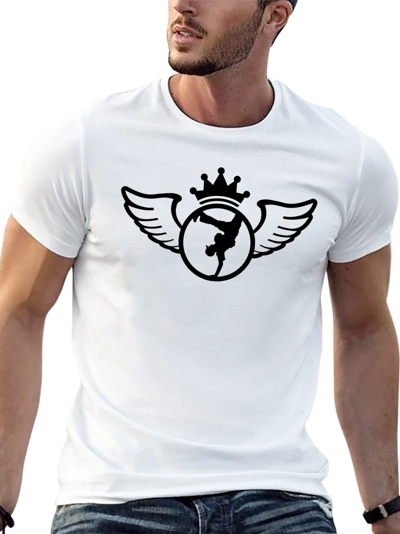 Crown Winged Dancer Black Graphic Tee