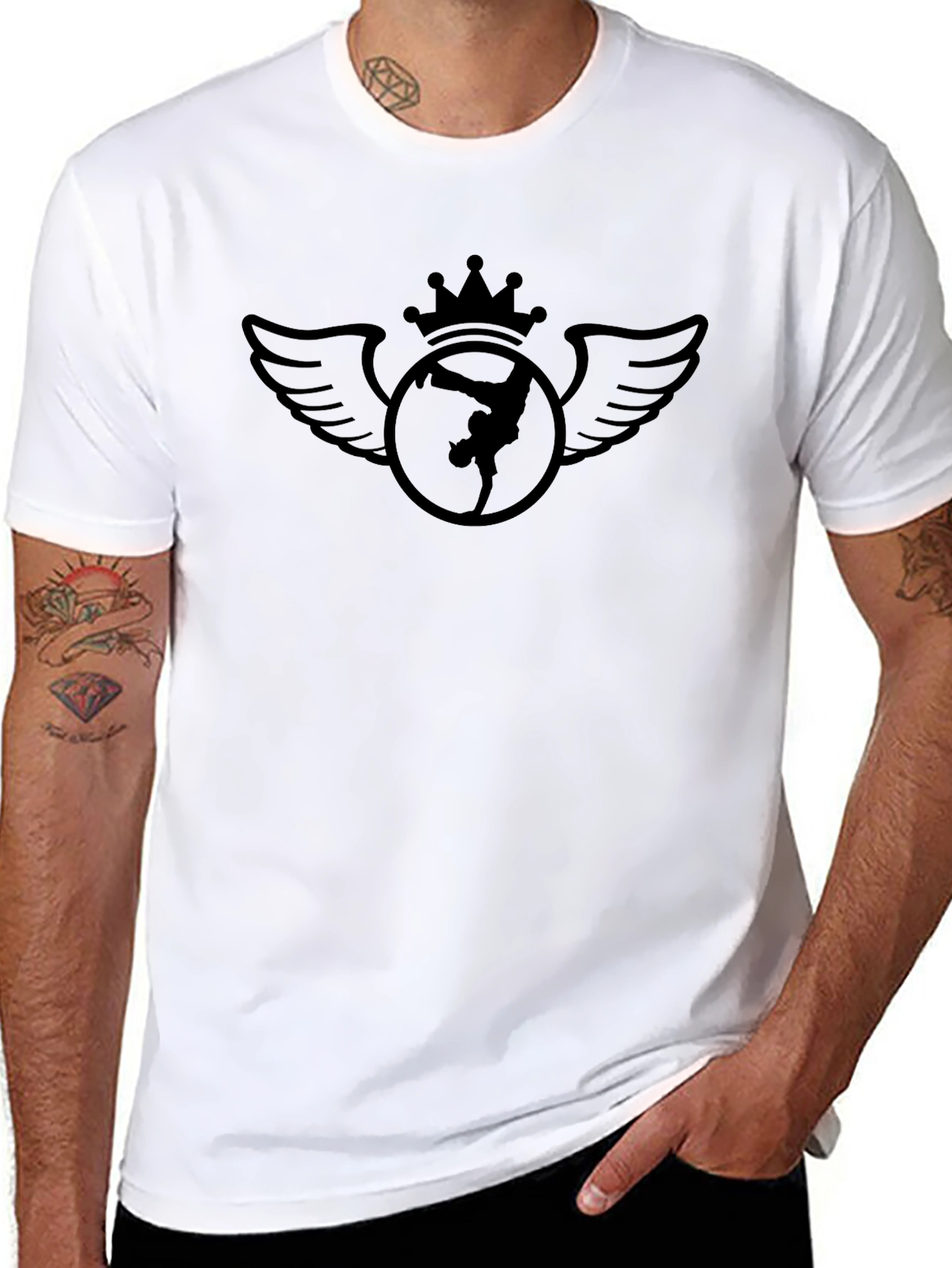 Crown Winged Dancer Black Graphic Tee