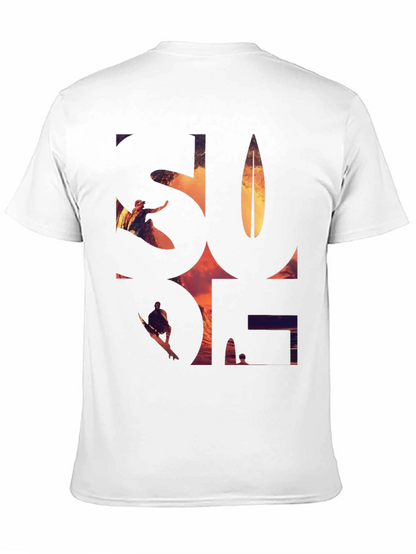 Surf Graphic Tee - Black Cotton T-Shirt