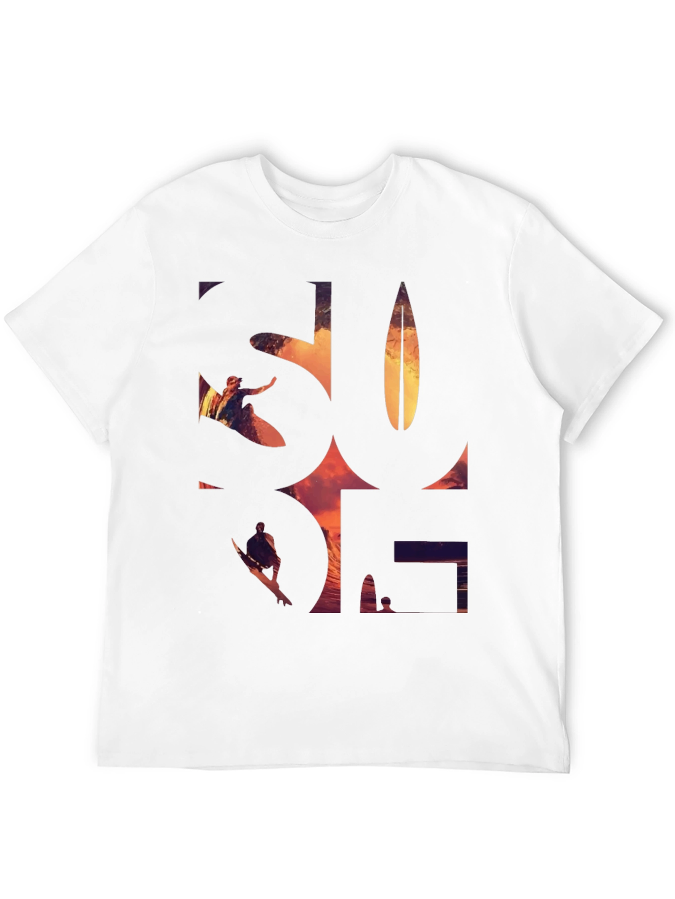 Surf Graphic Tee - Black Cotton T-Shirt