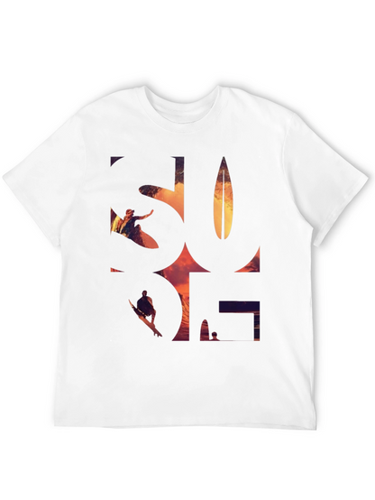 Surf Graphic Tee - Black Cotton T-Shirt