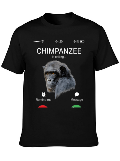 Chimpanzee is Calling Black T-Shirt