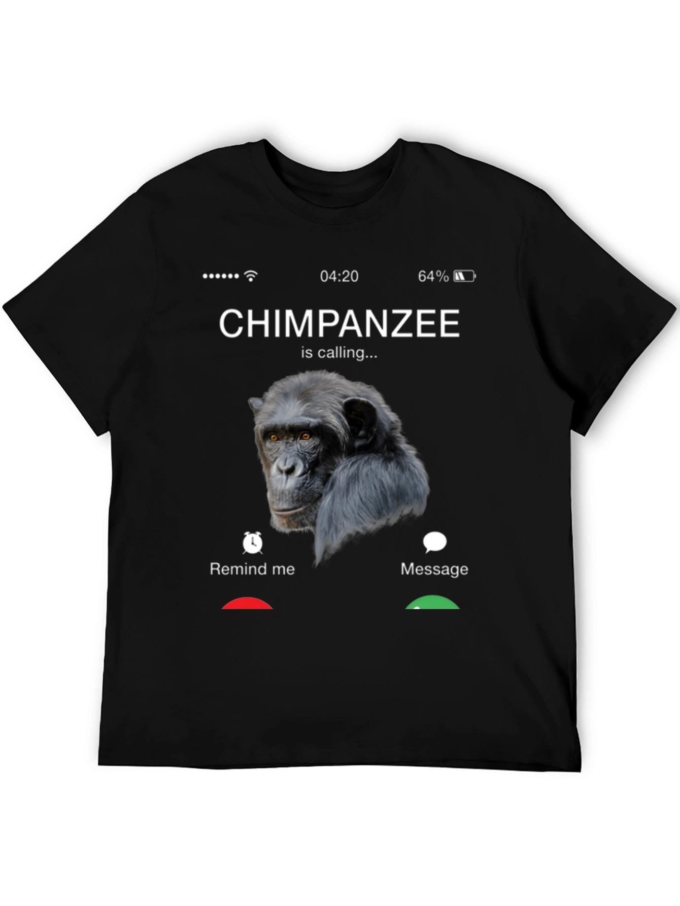 Chimpanzee is Calling Black T-Shirt