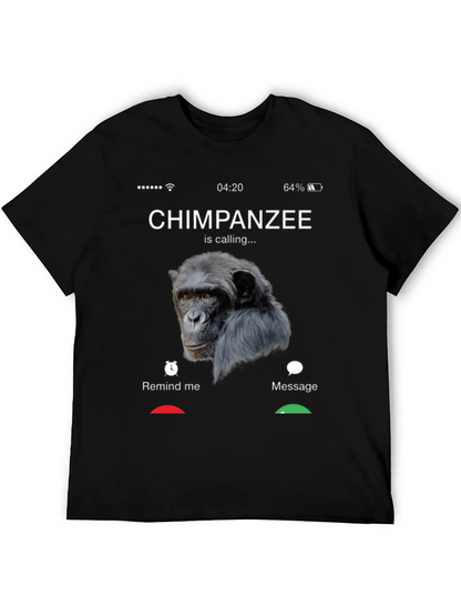 Chimpanzee is Calling Black T-Shirt