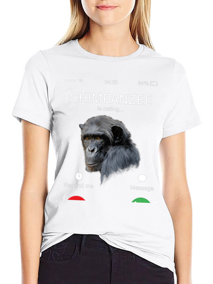 Chimpanzee is Calling Black T-Shirt