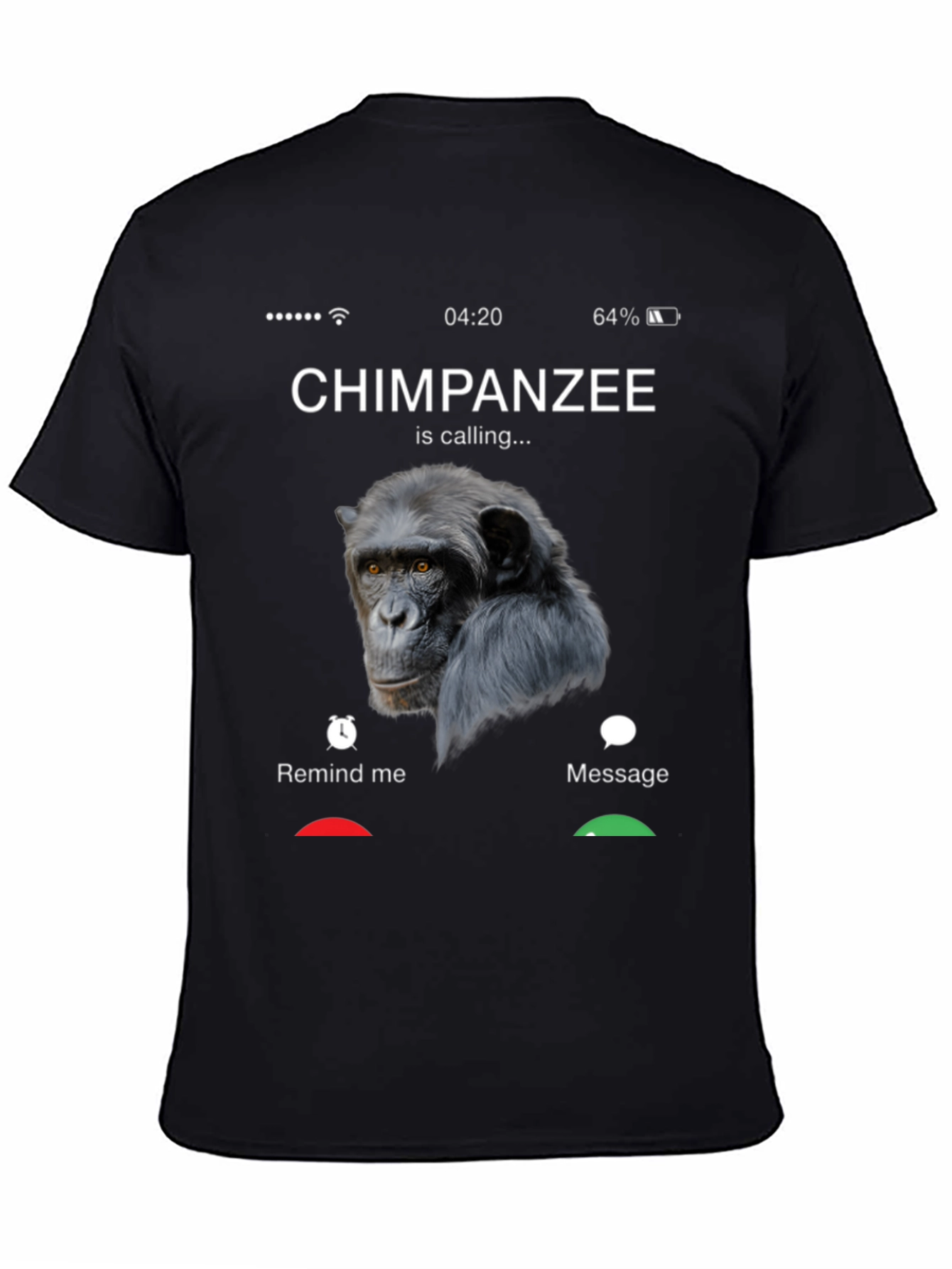 Chimpanzee is Calling Black T-Shirt