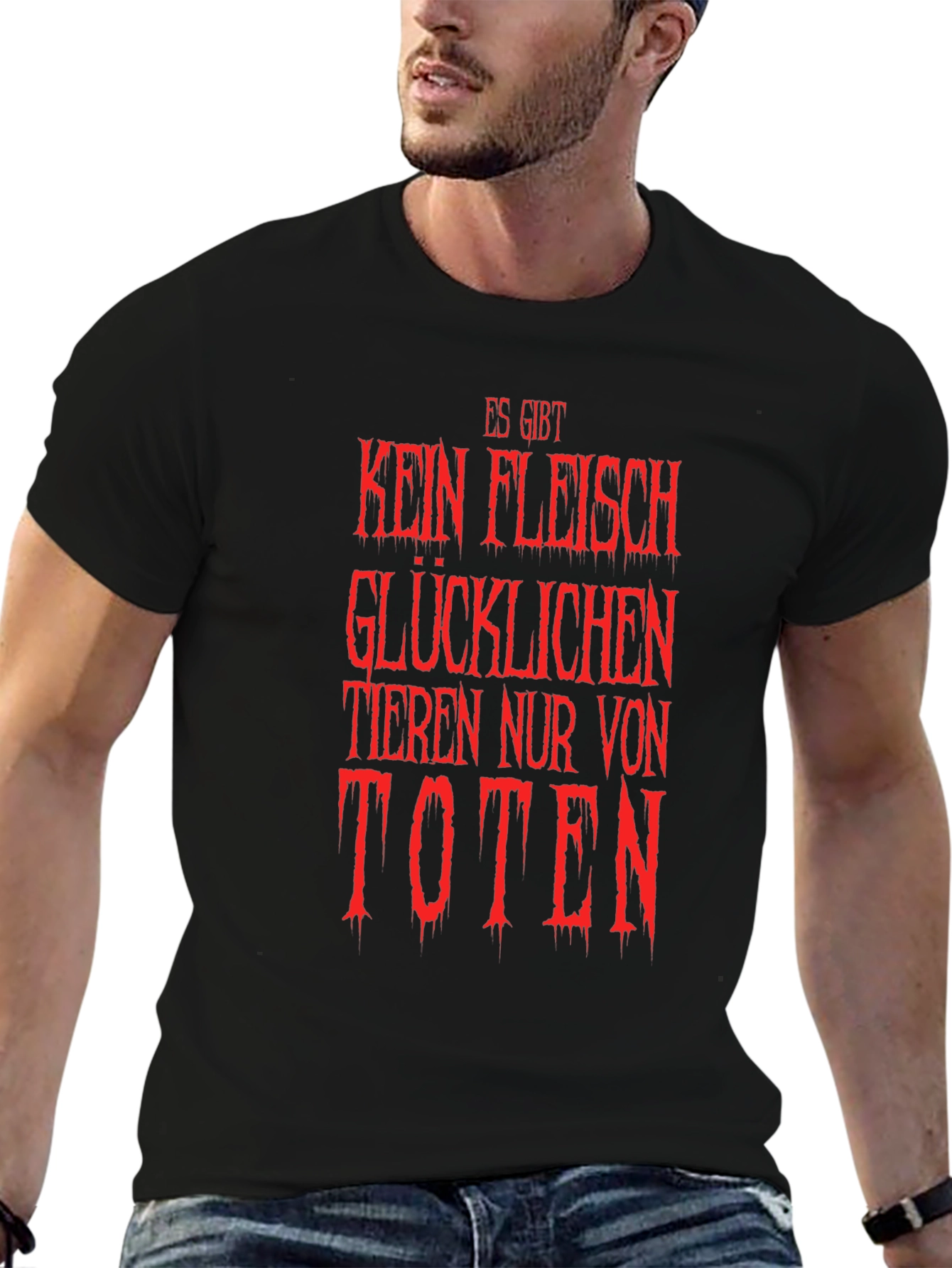 Vegan Slogan T-Shirt - Es Gibt Kein Fleisch
