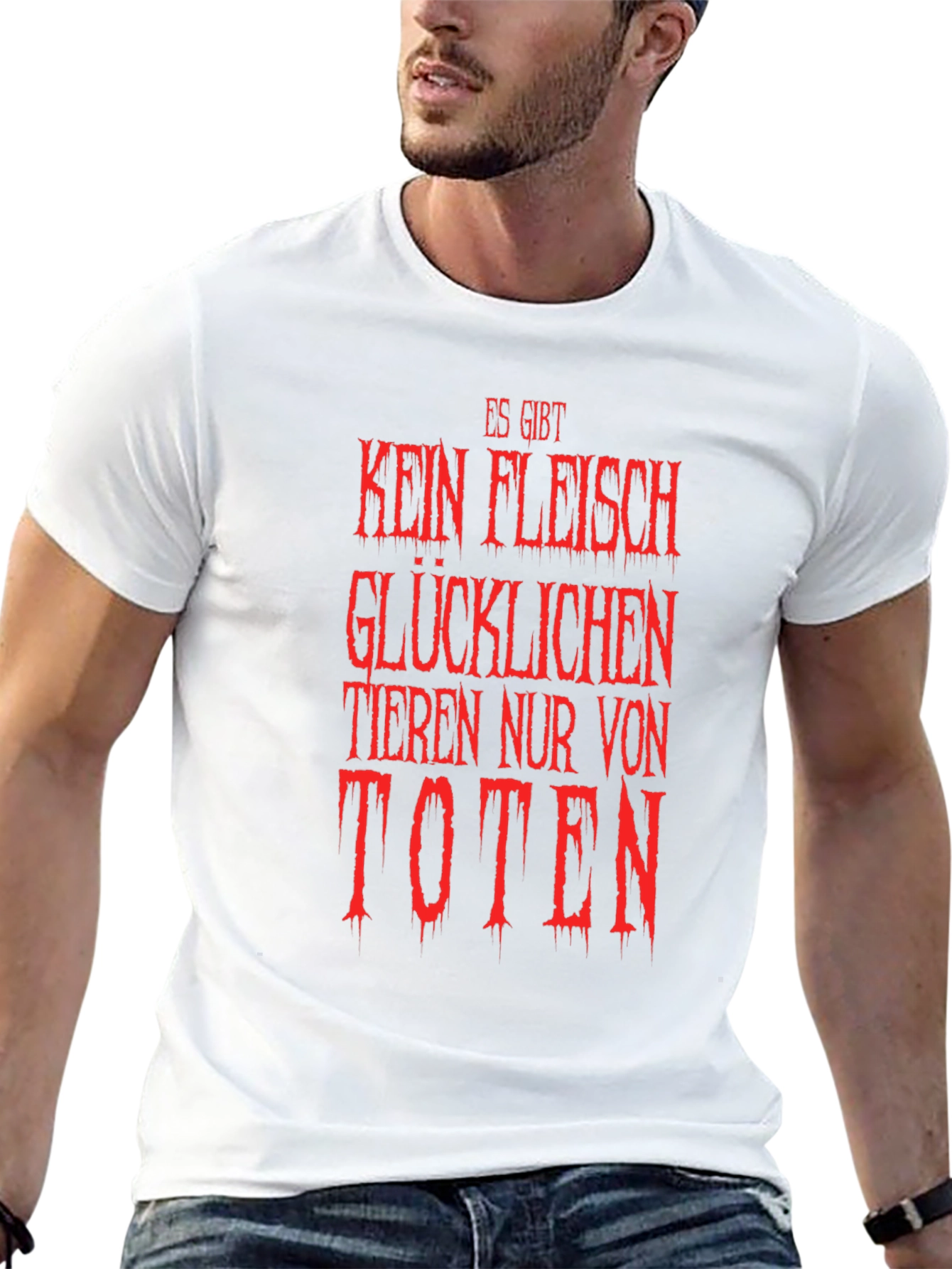 Vegan Slogan T-Shirt - Es Gibt Kein Fleisch