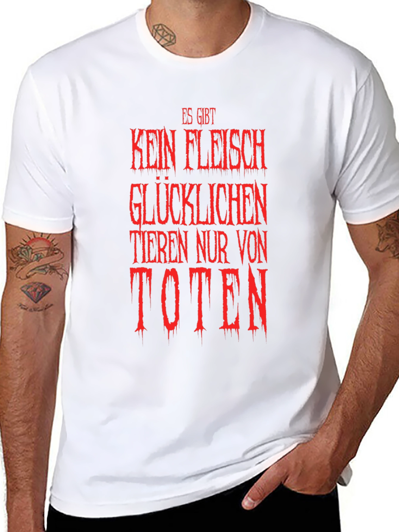 Vegan Slogan T-Shirt - Es Gibt Kein Fleisch
