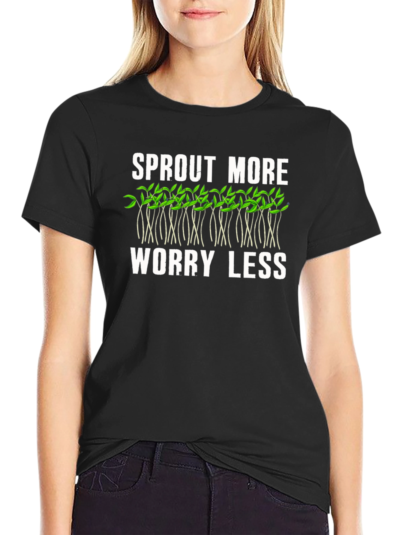 Sprout More Worry Less Graphic T-Shirt