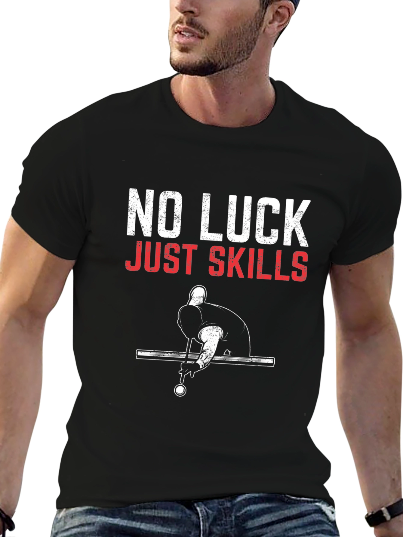 No Luck Just Skills Billiards T-Shirt