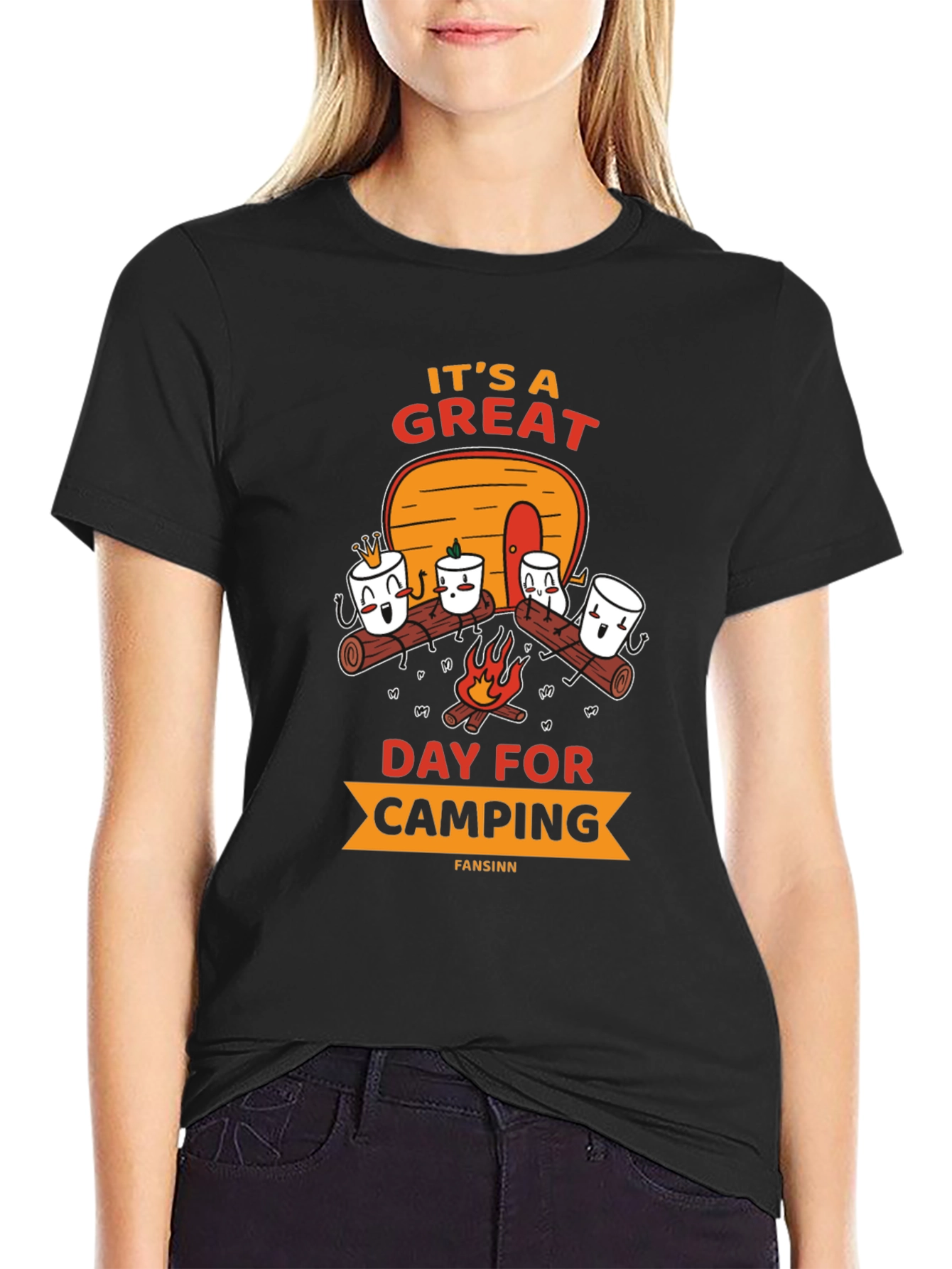 Camping Marshmallow Graphic Tee