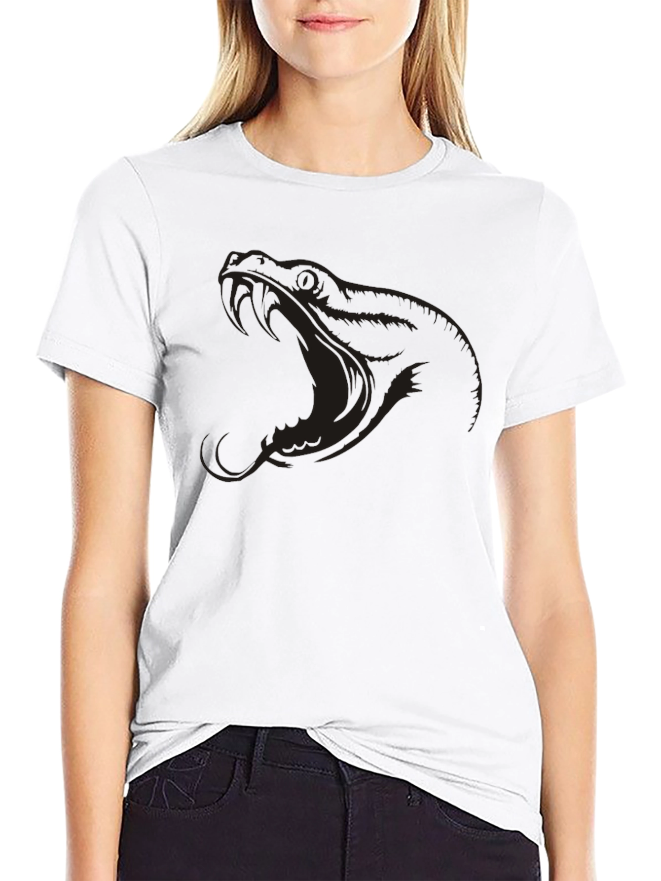 Mens Black Snake Graphic Tee