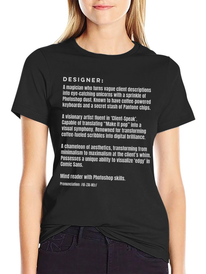 Designer Definition Black T-Shirt