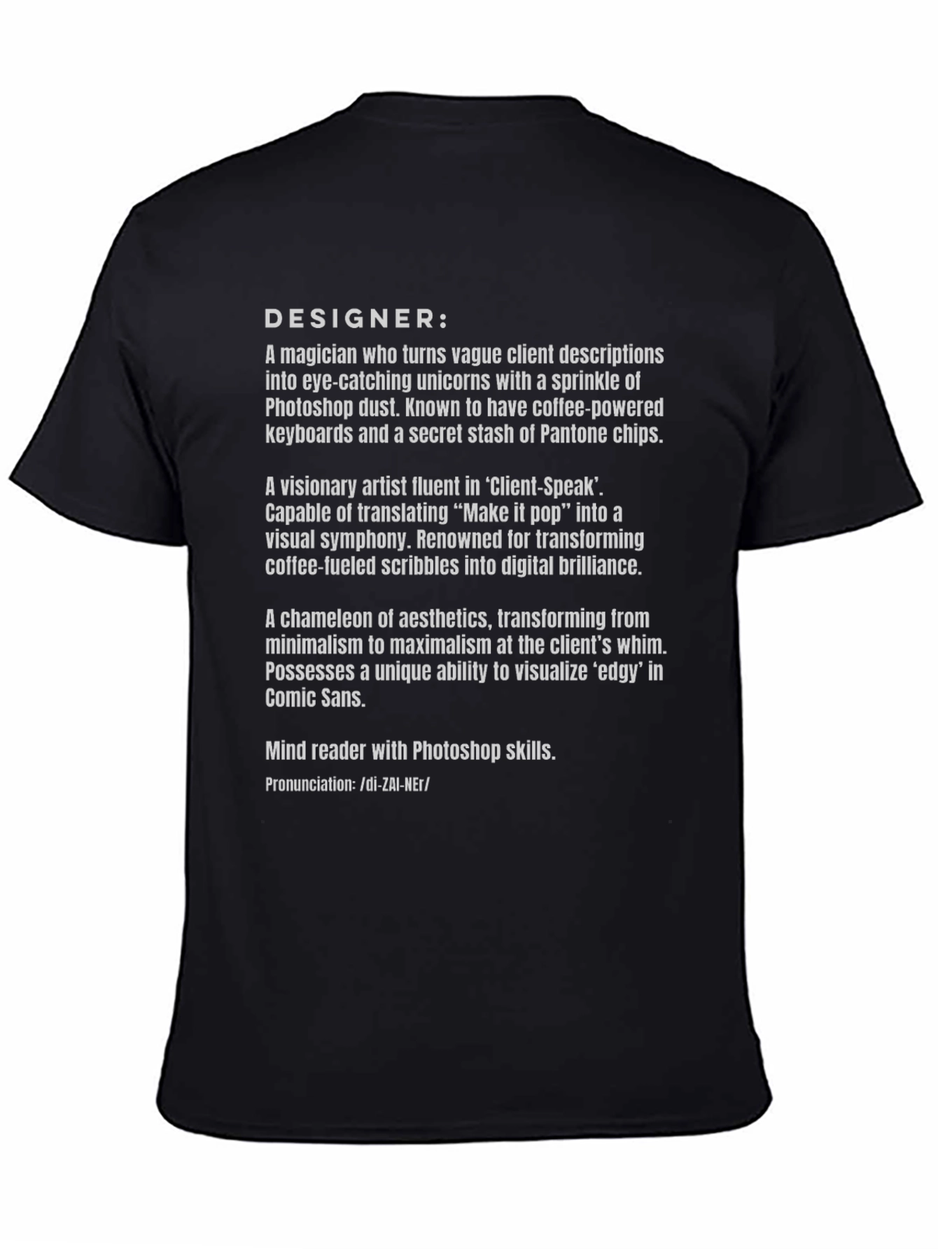 Designer Definition Black T-Shirt