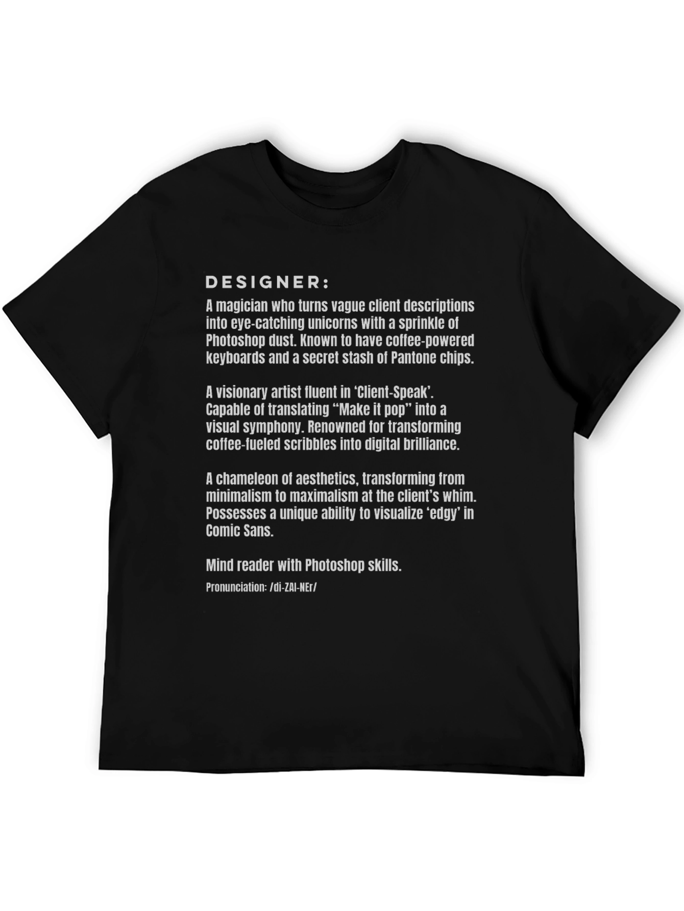 Designer Definition Black T-Shirt