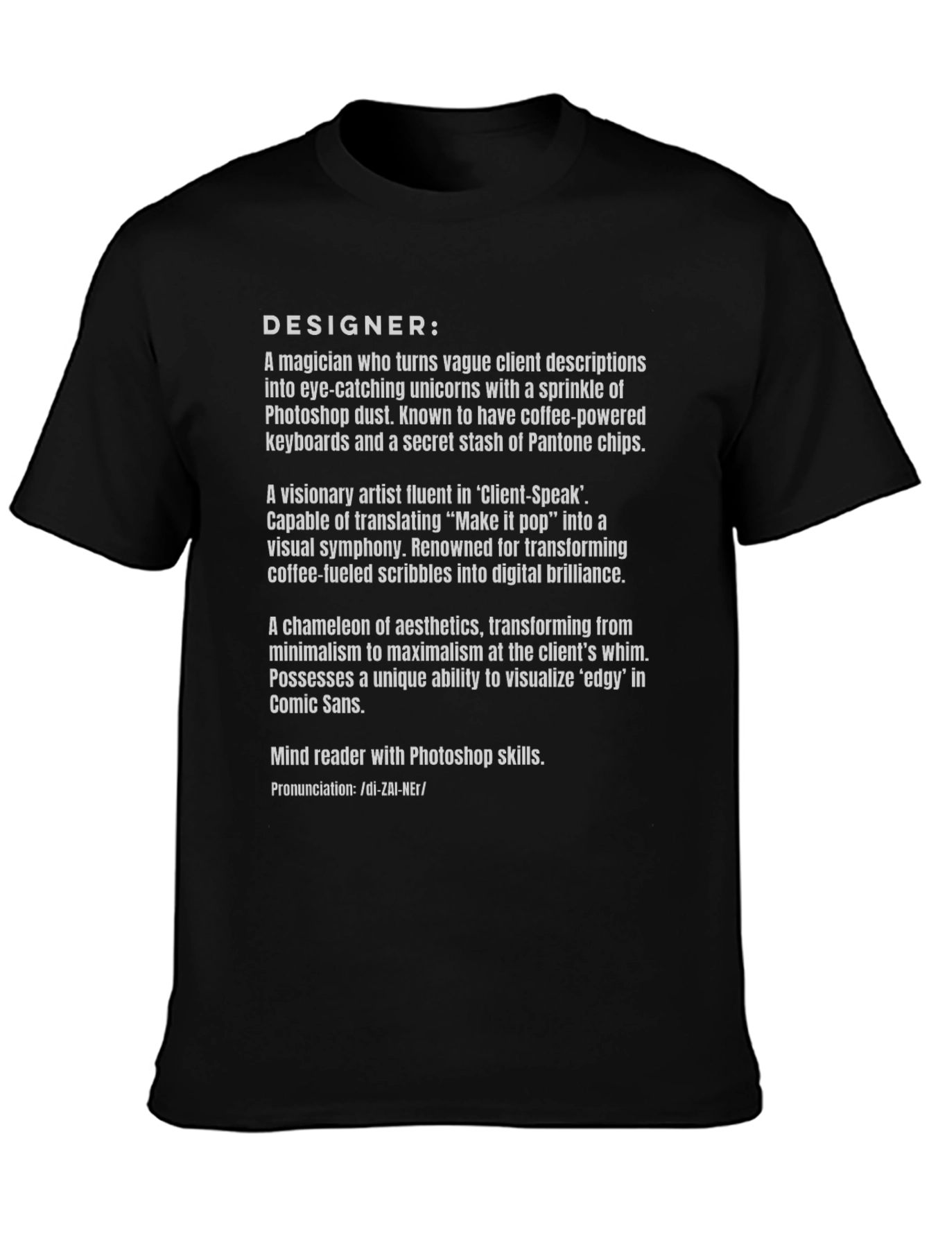 Designer Definition Black T-Shirt