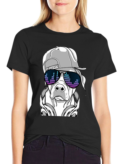 Cool Dog Graphic Tee - Black T-Shirt