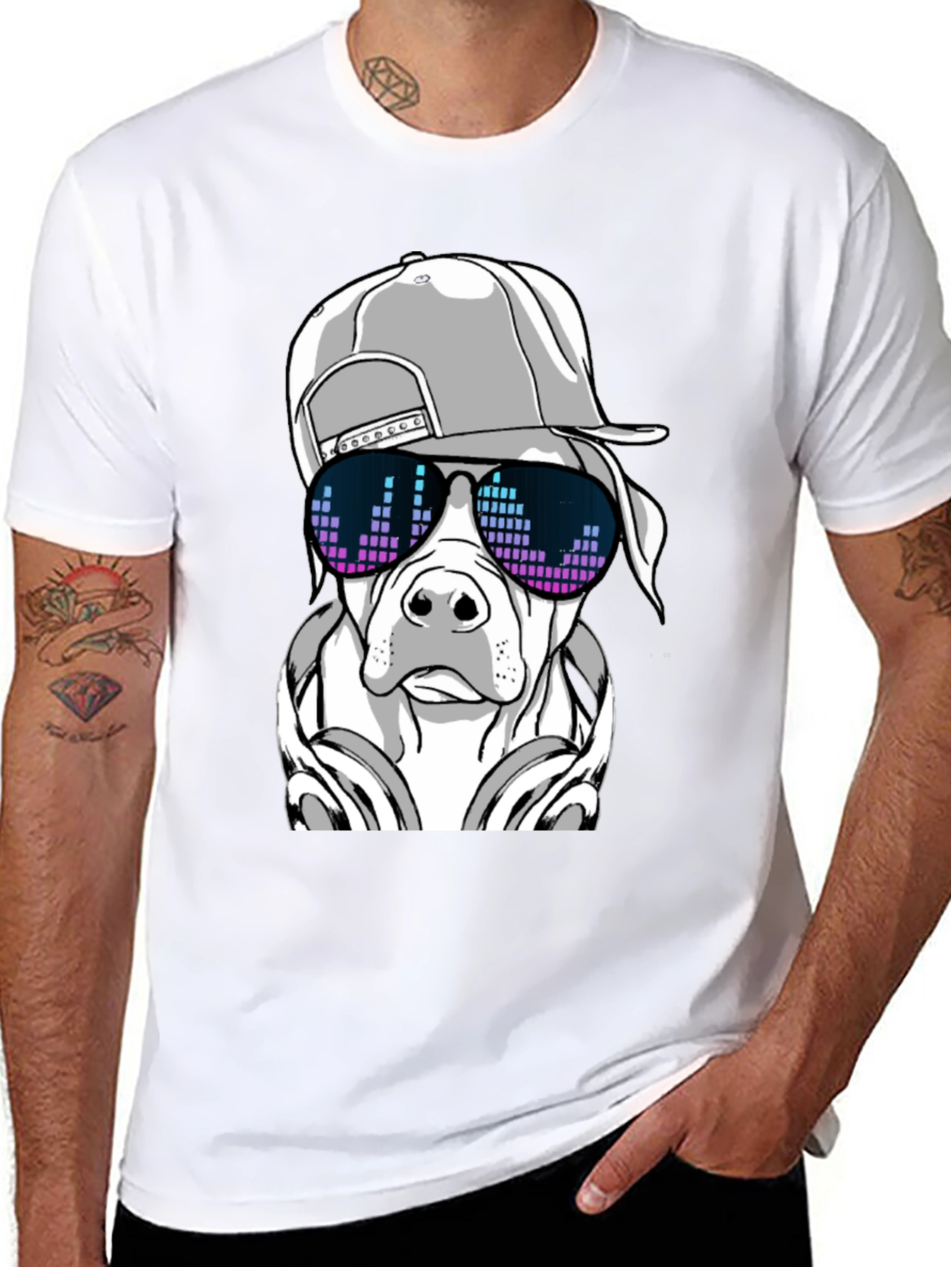Cool Dog Graphic Tee - Black T-Shirt