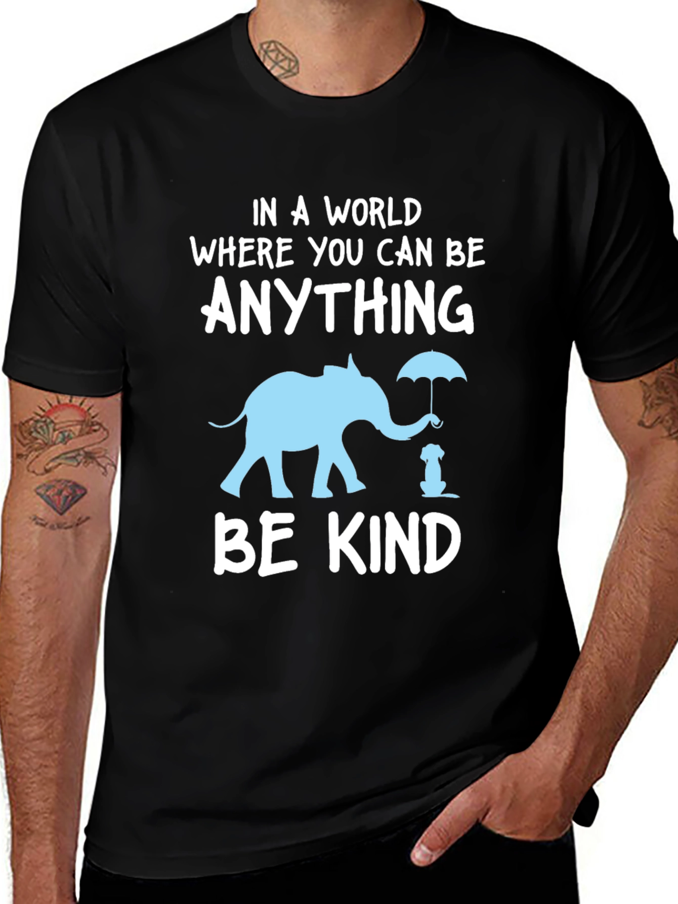 Be Kind T-Shirt: Elephant and Dog Graphic Tee