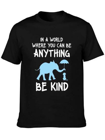 Be Kind T-Shirt: Elephant and Dog Graphic Tee