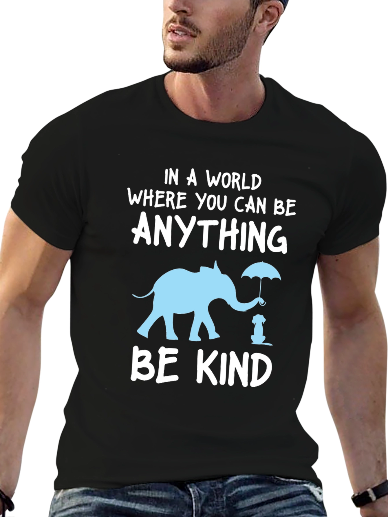 Be Kind T-Shirt: Elephant and Dog Graphic Tee