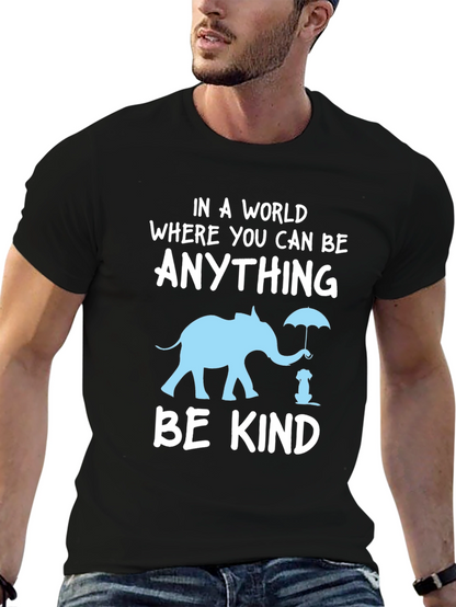 Be Kind T-Shirt: Elephant and Dog Graphic Tee