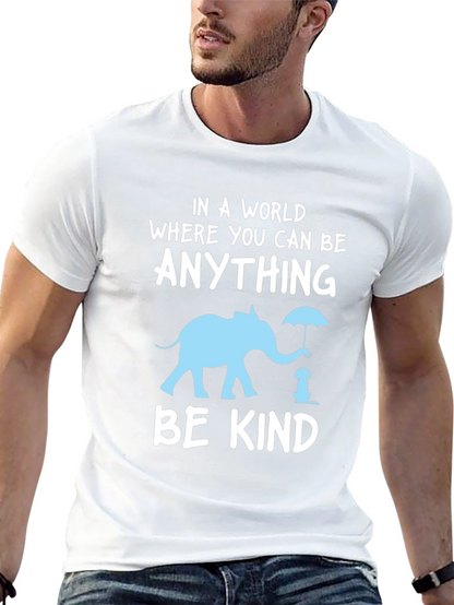 Be Kind T-Shirt: Elephant and Dog Graphic Tee