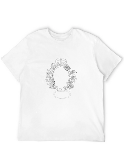 Mens Black Graphic Print Crew Neck T-Shirt