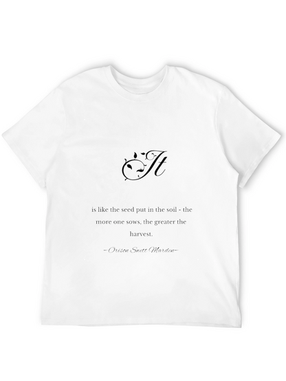 Inspirational Black T-Shirt - As the Seed Quote