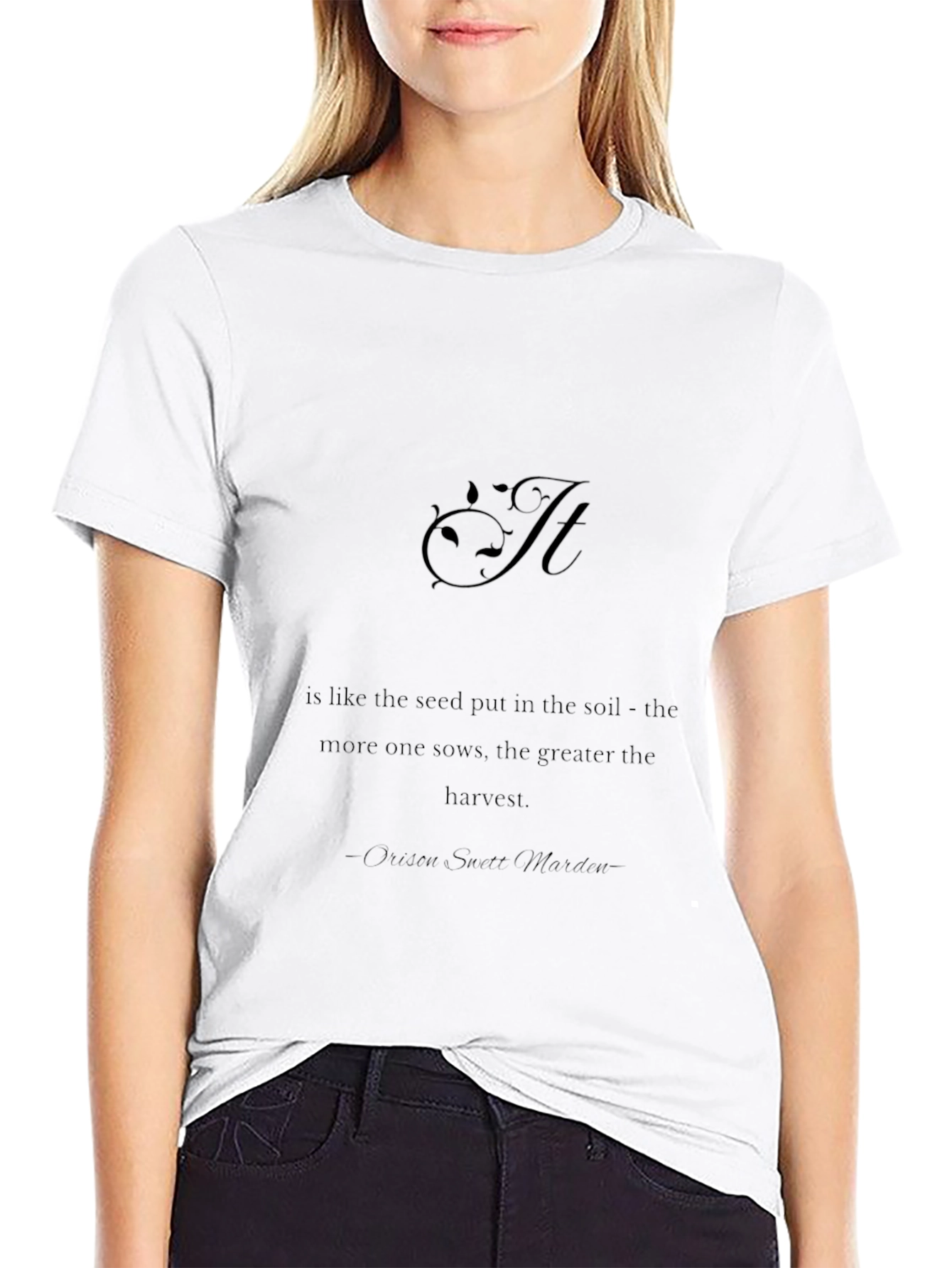 Inspirational Black T-Shirt - As the Seed Quote