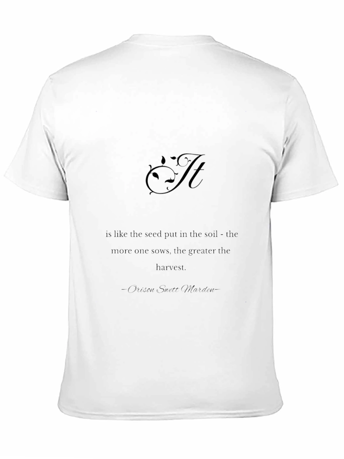 Inspirational Black T-Shirt - As the Seed Quote