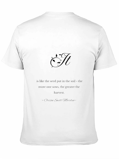 Inspirational Black T-Shirt - As the Seed Quote
