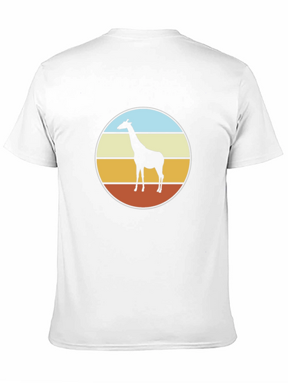 Retro Giraffe Sunset T-Shirt - Black