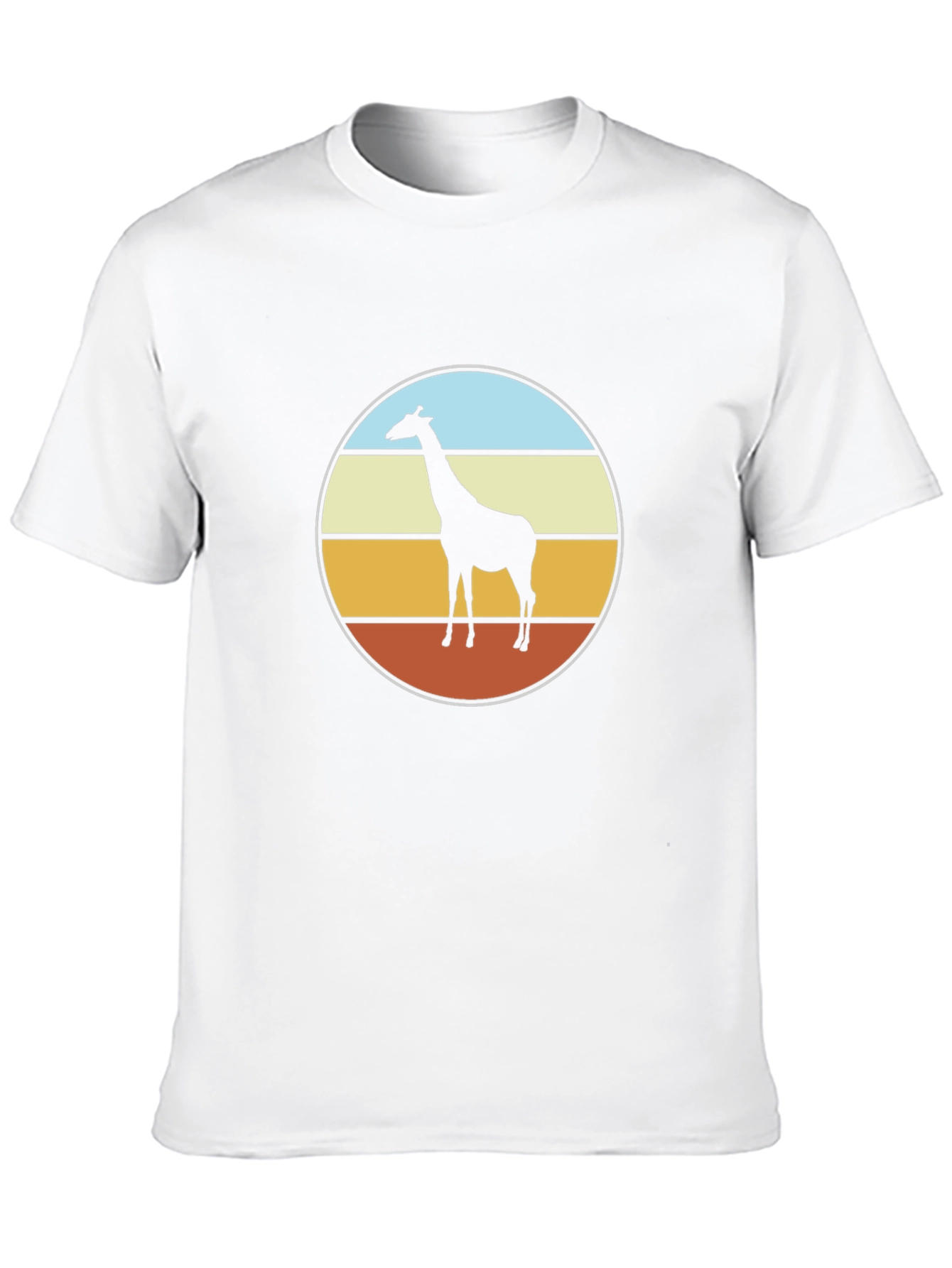 Retro Giraffe Sunset T-Shirt - Black