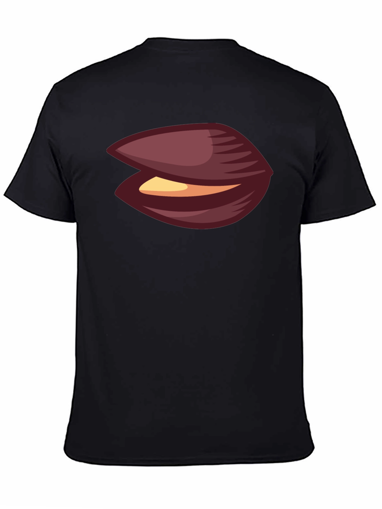 Novelty Black T-Shirt with Clam Graphic