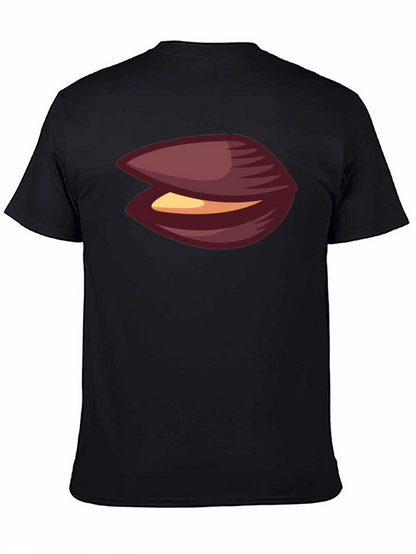 Novelty Black T-Shirt with Clam Graphic